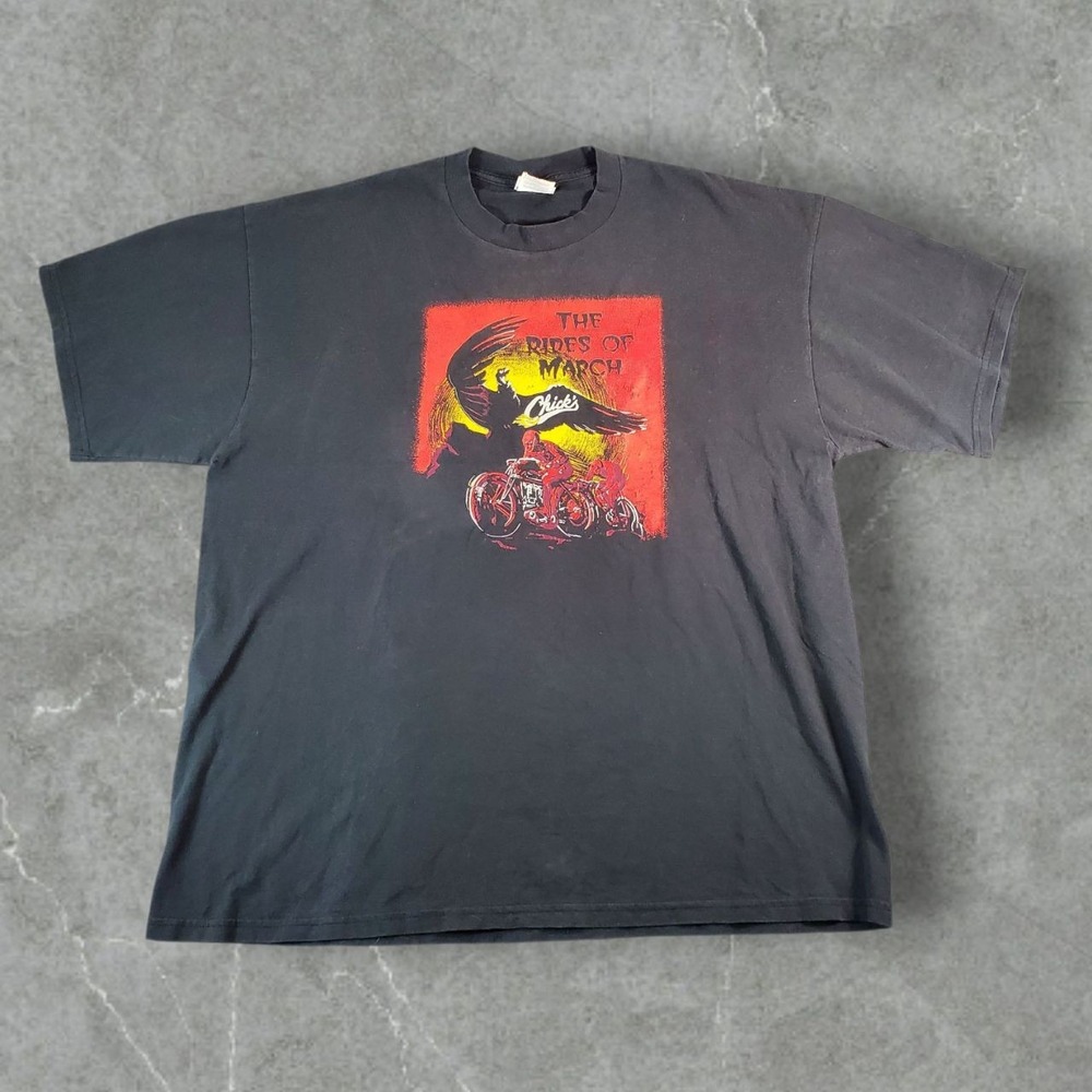 Vintage Harley-Davidson Shirt Mens XL Black 90s Chicks Dealership Rare Biker 3D